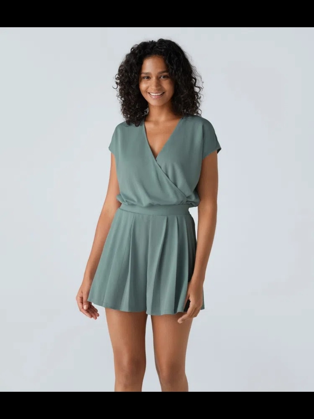 HALARA Sage Green Wrap Romper
